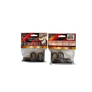 NWT Elements Curtain Drapery Rod Brackets Set Double Support